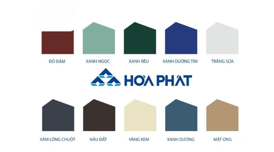 Bảng màu tôn giả ngói Hòa Phát