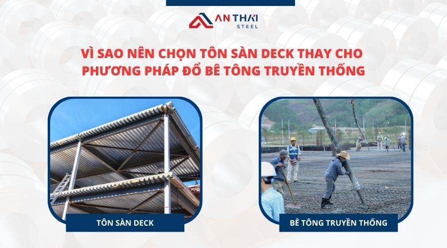 Nên chọn Tôn Sàn Deck hay phương pháp đổ bê tông truyền thống