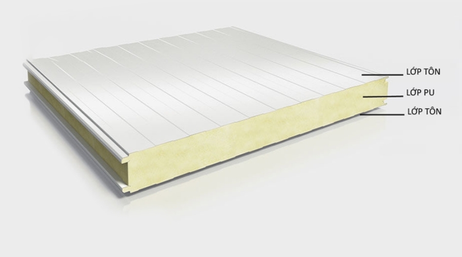 Tấm Panel tôn xốp được cấu tạo từ ba lớp
