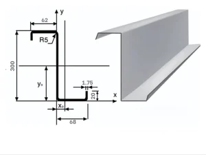 Xà gồ Z300x62x68x20x1.75